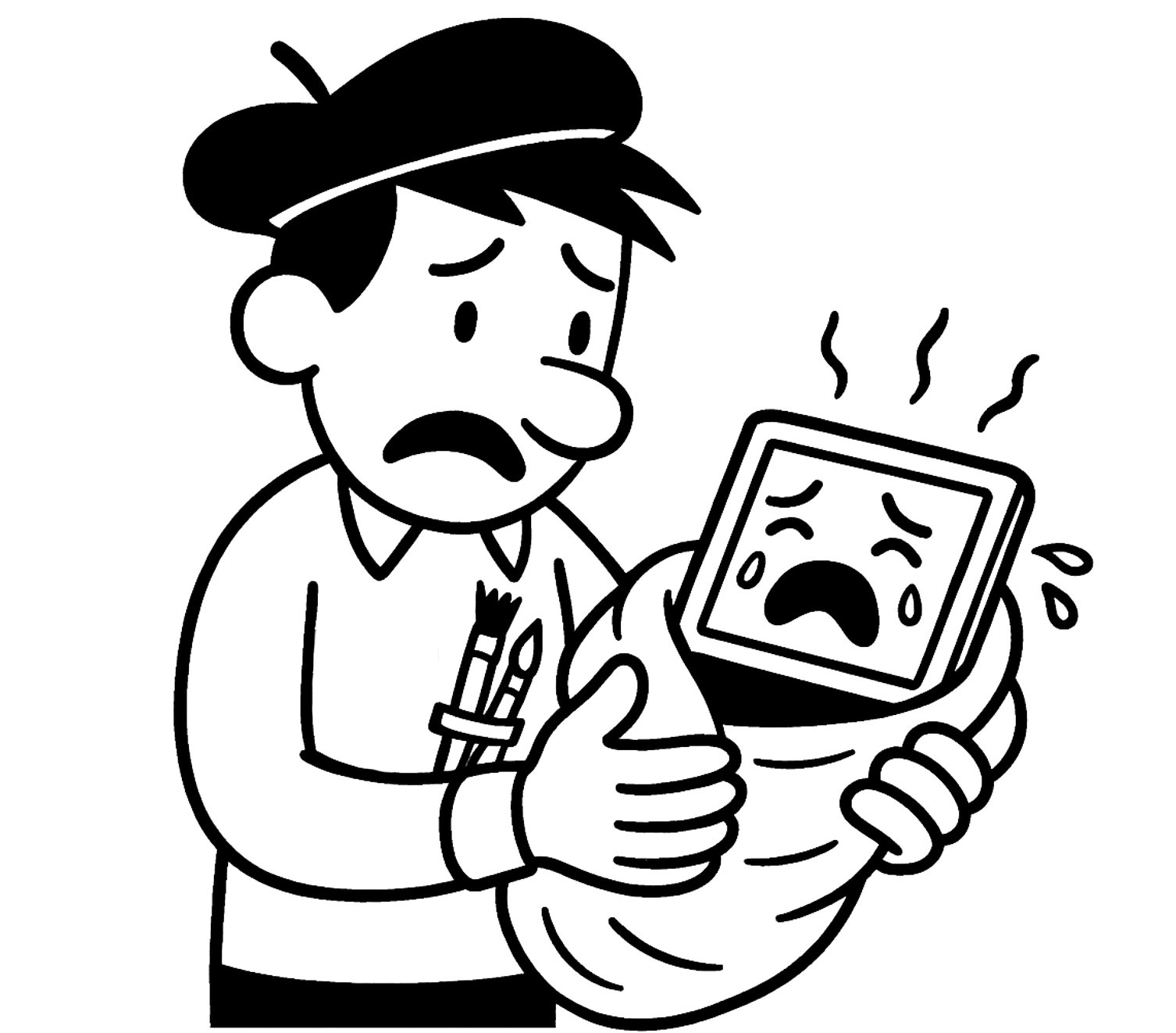 Artist struggling with computer and website issues