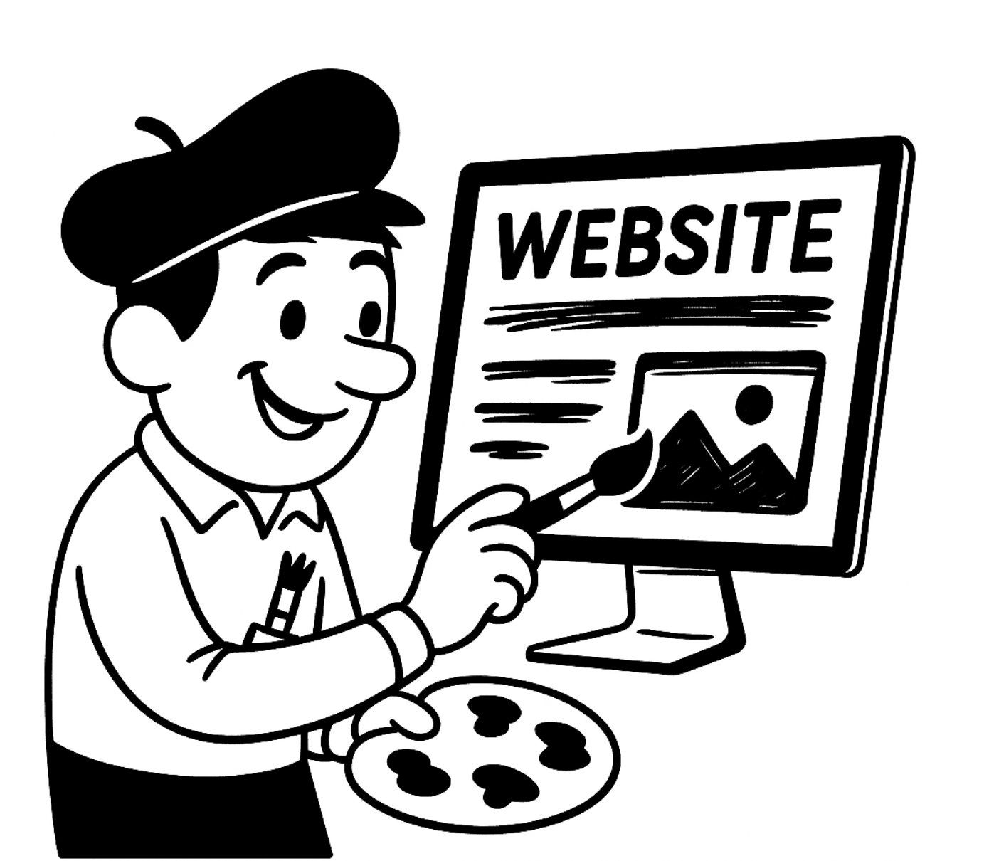 Artist creating their custom website