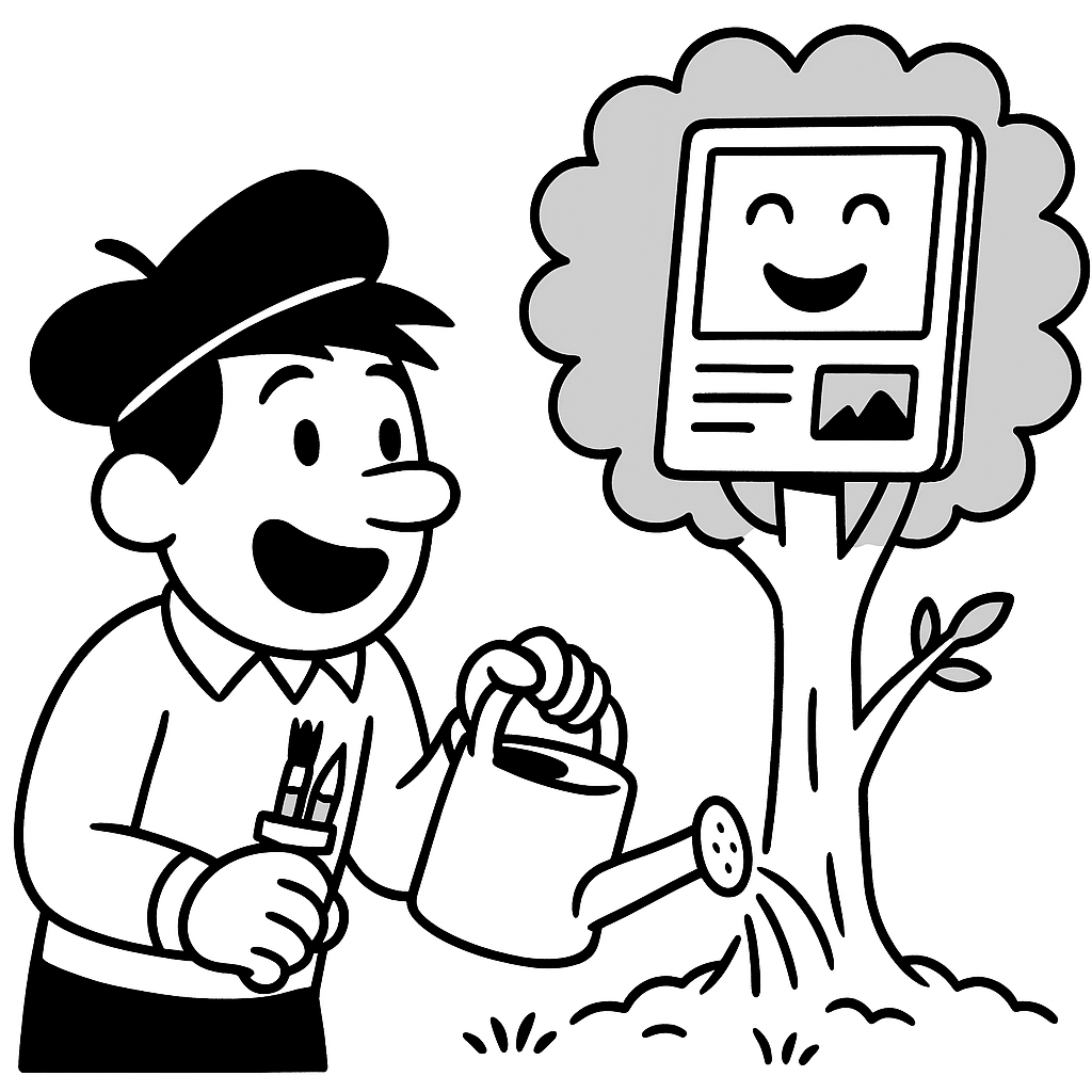 Artist envisioning their custom website